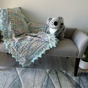 Handmade Pretty Pastel Crocheted Baby Blanket